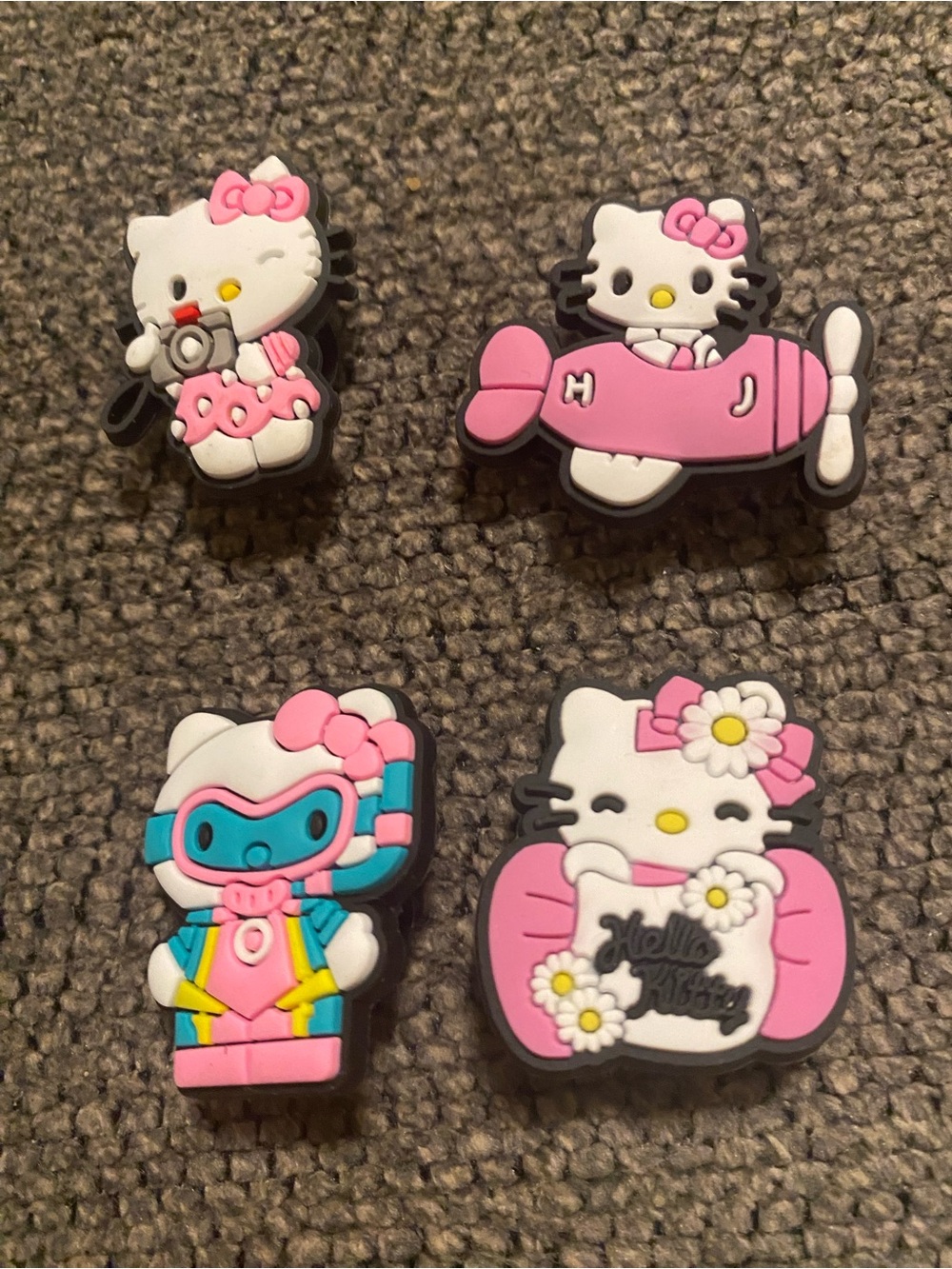 Hello Kitty Pink and White Croc Charms Set - 4 Pieces